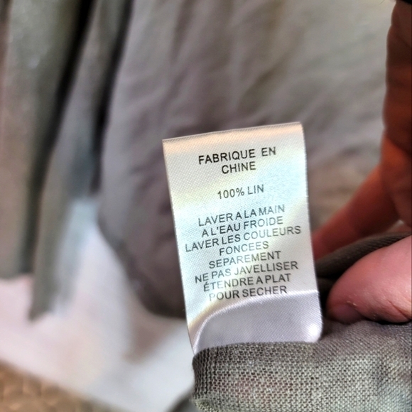 HERO & LEANDER 100% LINEN MOSS SPARKLE LIGHTWEIGHT CARDIGAN, SZ LARGE - Picture 8 of 15